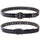 Kobine Men's Gothic Floral Studded Belt