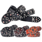 Kobine Men's Gothic Floral Studded Belt
