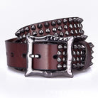 Kobine Men's Gothic Ripped Crack Belts With Rivets