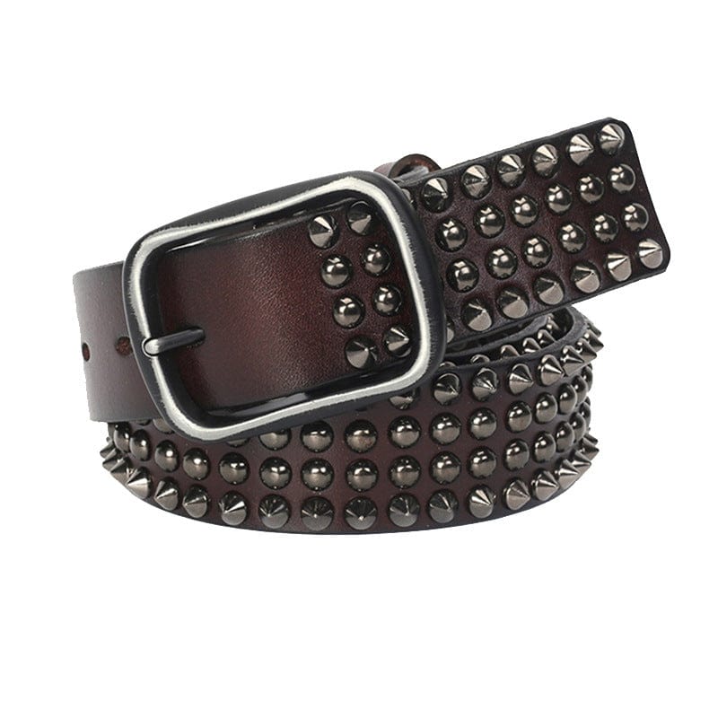 Kobine Men's Gothic Ripped Crack Belts With Rivets
