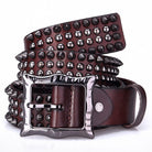 Kobine Men's Gothic Ripped Crack Belts With Rivets