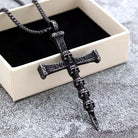 Kobine Men's Gothic Skull Cross Necklace
