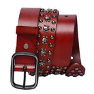 Kobine Men's Gothic Skull Studded Belt