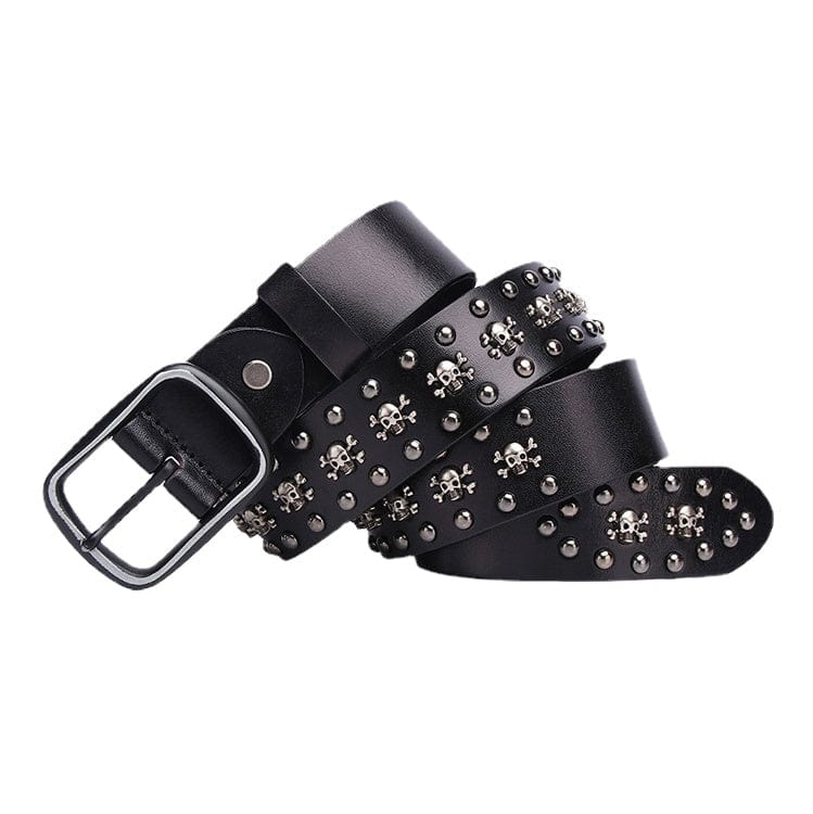 Kobine Men's Gothic Skull Studded Belt