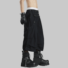 Kobine Men's Grunge High Waist Buttoned Cargo Capri Pants