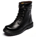 Kobine Men's Iron Buckle Strap Lace Up Martin Boots