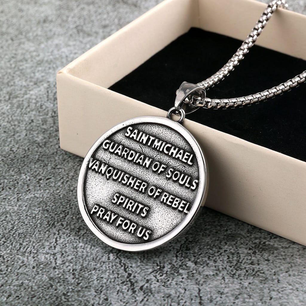 Kobine Men's Punk Angel Letter Pendant Necklace
