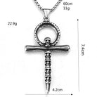 Kobine Men's Punk Ankh Symbol & Skull Necklace