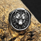 Kobine Men's Punk Antiqued 3D Sculpted Wolf Head Ring