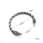 Kobine Men's Punk Antiqued Raven Head Open Cuff Bracelet