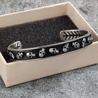 Kobine Men's Punk Antiqued Skull Open Cuff Bracelet