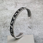 Kobine Men's Punk Antiqued Skull Open Cuff Bracelet