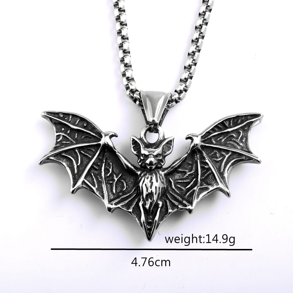 Kobine Men's Punk Bat Pendant Necklace