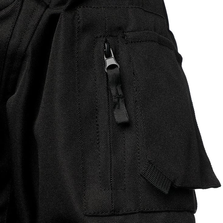 Kobine Men's Punk Buckle Pocket Waterproof Windproof Coat