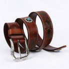 Kobine Men's Punk Carved Pattern Belt