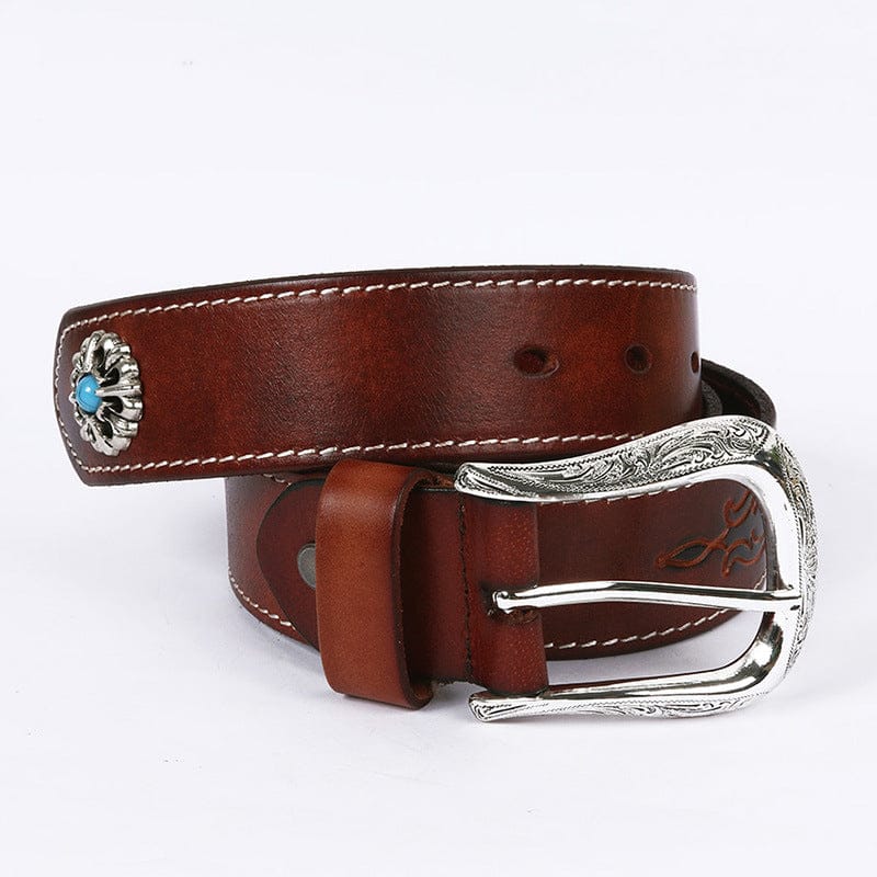 Kobine Men's Punk Carved Pattern Belt