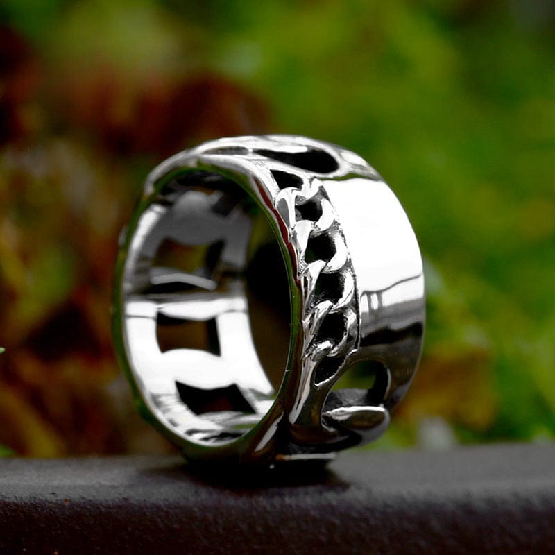 Men's Punk Chain Hollowed Ring – Punk Design