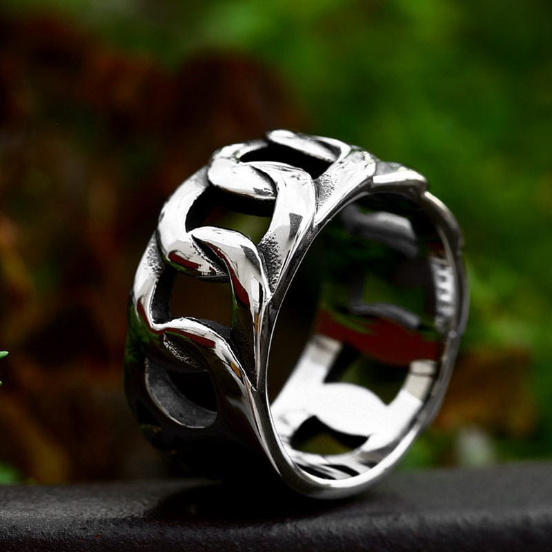 Kobine Men's Punk Chain Hollowed Ring