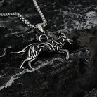 Kobine Men's Punk Compass Pendant Necklace