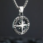 Kobine Men's Punk Compass Pendant Necklace