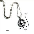 Kobine Men's Punk Compass Pendant Necklace