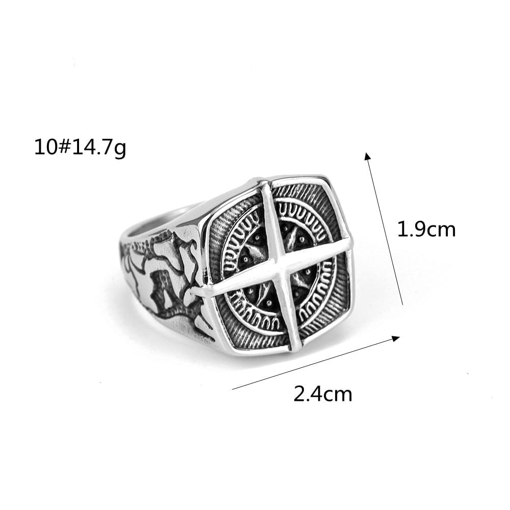 Kobine Men's Punk Compass Ring