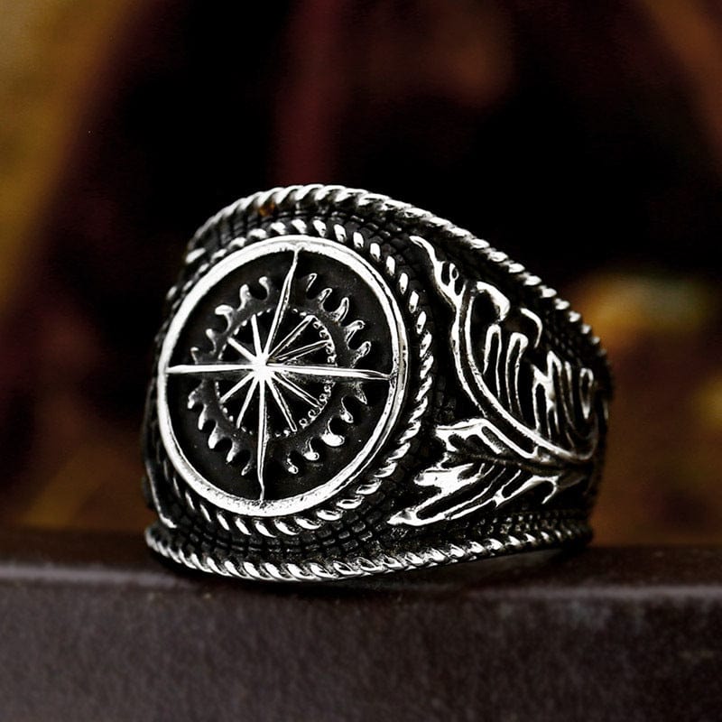 Kobine Men's Punk Compass Ring