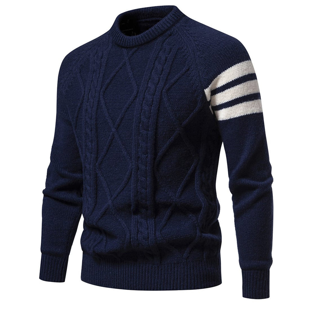 Kobine Men's Punk Contrast Color Diamond Knitted Sweater