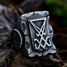 Kobine Men's Punk Crack Distressed Ring