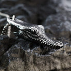 Kobine Men's Punk Crocodile Head Necklace