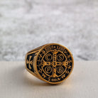 Kobine Men's Punk Cross Letter Ring