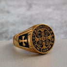 Kobine Men's Punk Cross Letter Ring