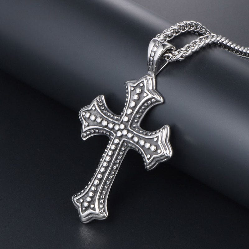 Kobine Men's Punk Cross Pendant Necklace