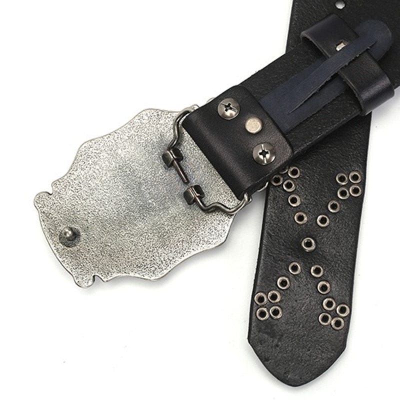 Kobine Men's Punk Cross Studded Belt