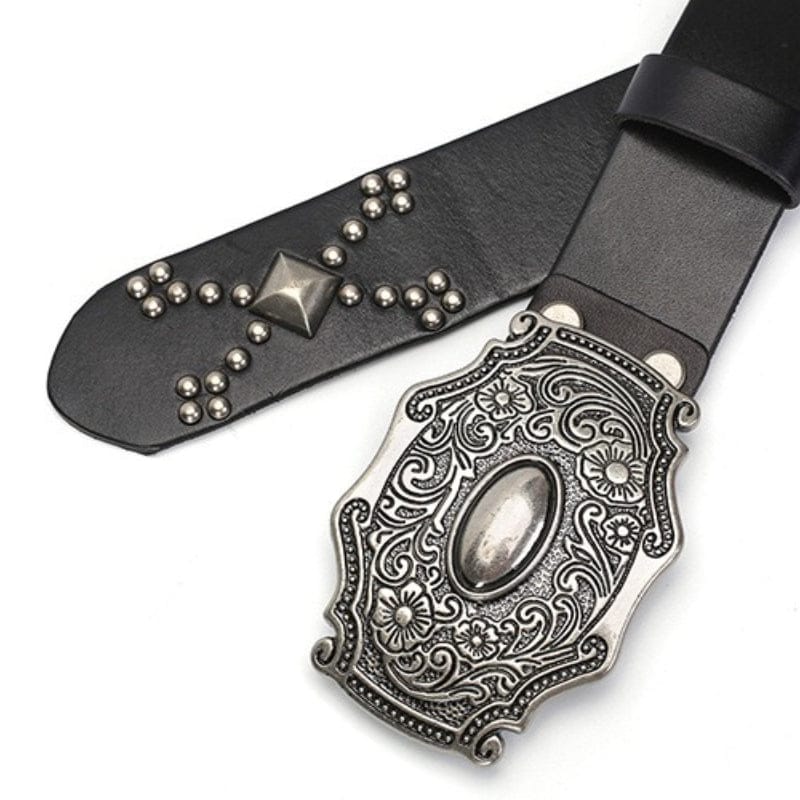 Kobine Men's Punk Cross Studded Belt