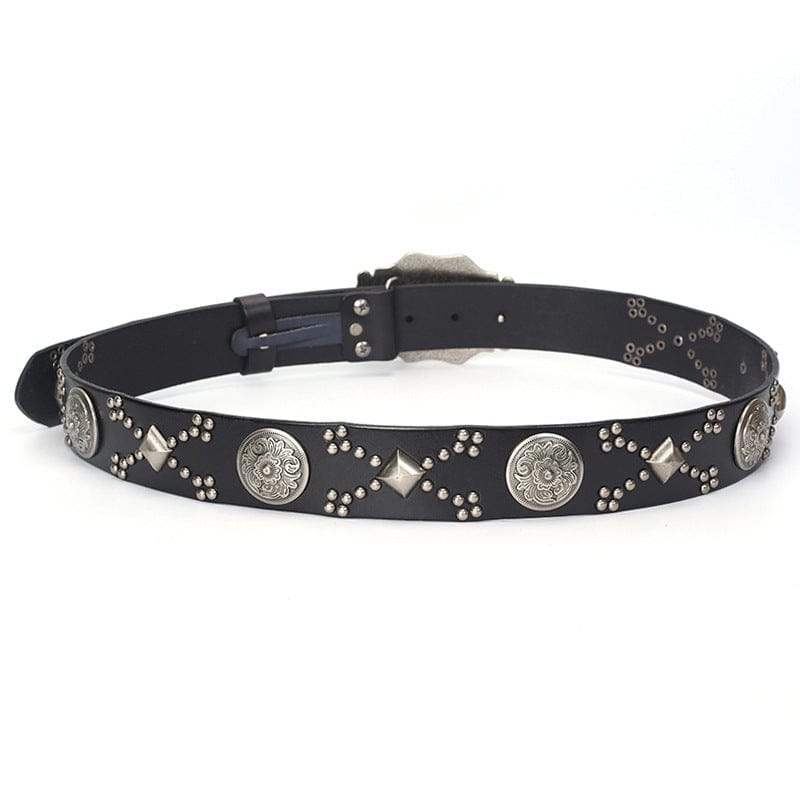 Kobine Men's Punk Cross Studded Belt