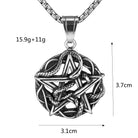 Kobine Men's Punk Cutout Snake Pentacle Pendant Necklace