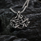 Kobine Men's Punk Cutout Snake Pentacle Pendant Necklace
