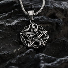Kobine Men's Punk Cutout Snake Pentacle Pendant Necklace
