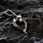Kobine Men's Punk Cutout Wolf Head Pendant Necklace