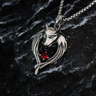 Kobine Men's Punk Cutout Wolf Head Pendant Necklace