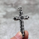 Kobine Men's Punk Decorative Pattern Cross Pendant Necklace