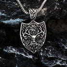 Kobine Men's Punk Deer Head Compass Shield Pendant Necklace