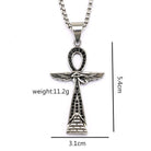Kobine Men's Punk Diamante Eye Wing Cross Necklace