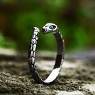 Kobine Men's Punk Diamante Snake Open Ring