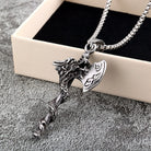 Kobine Men's Punk Dragon Axe Necklace