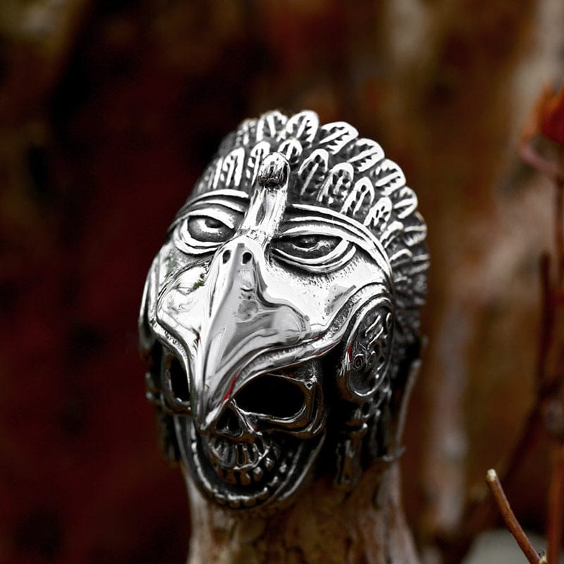 Kobine Men's Punk Eagle Skull Ring