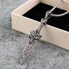 Kobine Men's Punk Embossed Broken Sword Necklace