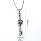 Kobine Men's Punk Embossed Broken Sword Necklace