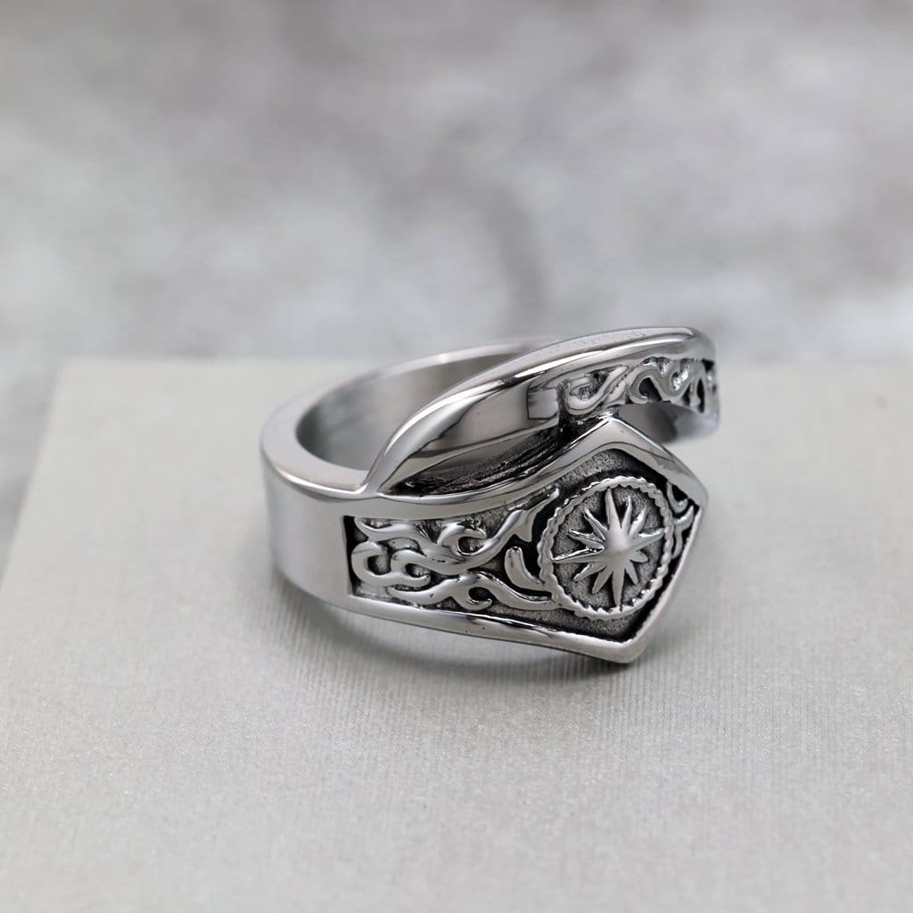 Kobine Men's Punk Embossed Irregular Ring